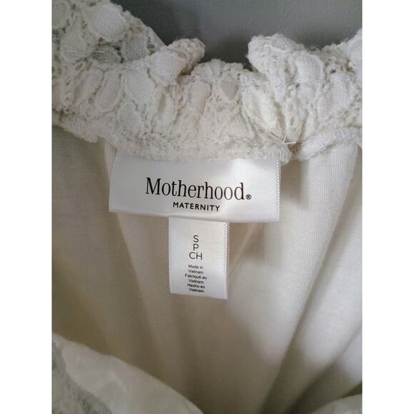Motherhood Maternity Ivory Off Shoulder Floral Lace Dress women's small - Picture 5 of 13